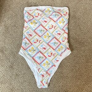 A&F Marina One-Piece Swimsuit Tile Print